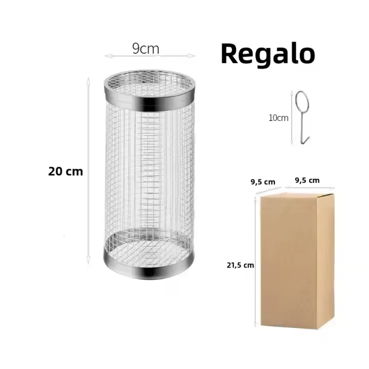 Cesta De Barbacoa En Acero Inoxidable Con Red De Alambre Para Asado Al Aire Libre Cesta De Grill Portátil Para Camping Funciona Como Relleno De 3-5 Personas - 1