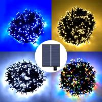 Guirnaldas de Luces LED Solar para Navidad de cable Verde - 8 funciones; Ideal para decorar árboles tanto en interiores como exteriores - Kmt Style - details 0