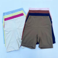 Shorts Deportivos Para Mujer Cintura Alta Yoga Ajustados Levantamiento De Glúteos Gimnasio Correr Nylon Elástico - details 2