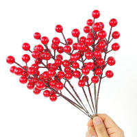 10 Piezas De Rama De Bayas Rojas Artificiales 7.87 Pulgadas Para Decoración Navideña Y Artesanías Accesorios De Fiesta - details 1
