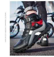Botas De Motocicleta Ultrafinas Transpirables Antideslizantes Para Ciclismo Y Turismo Con Protección De Tornillo Material De Cuero Y Spandex - details 14
