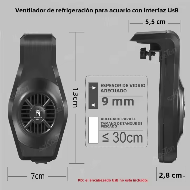 Ventilador De Enfriamiento Para Acuario Control De Temperatura Reducción De Calor Para Tanque De Peces Y Langostas Con Fan De Control De Hierba - 1