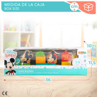 WOOMAX - Tren madera Disney Baby 34 cm, juego de construcción apilable con 14 piezas, figuras de Mickey, Minnie y Pluto, juguete formas encajables, juega y aprende, juguetes niños 2 años, juego educativo infantil - details 5