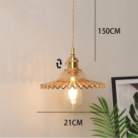 Lámpara Colgante De Vidrio Y Latón Nórdica Vintage Para B&B Bar Restaurante Lámpara Creativa Para Café Dormitorio - details 4