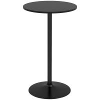 HOMCOM Mesa de Bar Redonda Mesa Alta de Cocina Moderna con Encimera Laminada y Marco de Acero para 2 Personas para Casa Comedor Ø60x102 cm Negro - details 0