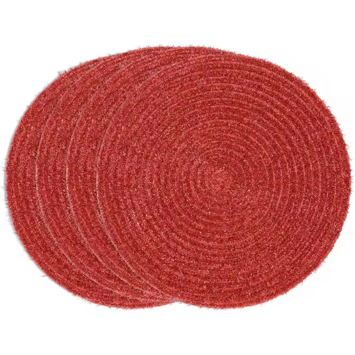 Navidad redonda 6 piezas, manteles individuales antideslizantes resistentes al calor, manteles trenzados de 15 pulgadas para Navidad, - 1