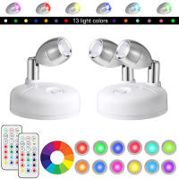 2Pack Spotlights LED Inalámbricos Rotativos Luz De Acento Piloto Potenciado Lámpara De Pared Para Armario Interior Y Pared - details 1
