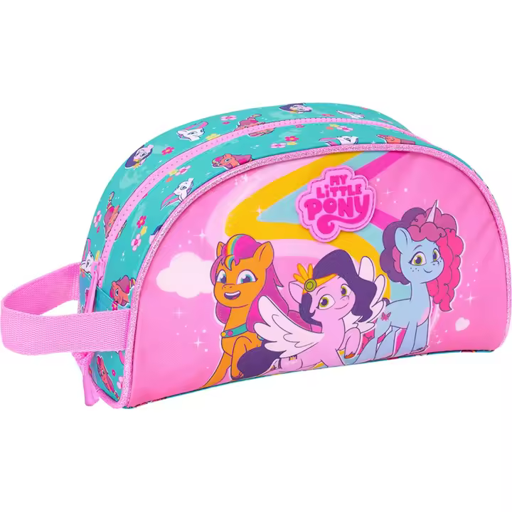 SAFTA  NECESER ADAPTABLE A CARRO MY LITTLE PONY "MAGIC" - Neceser Licencia Oficial - Diseño Elegante - Ideal para Viajes y Uso Diario - Material Resistente - Cierre de Cremallera Seguro - 1