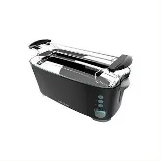 Cecotec 2185 Toast&Taste Extra B Tostadora de pan con capacidad para dos tostadas. 1000 W de potencia y 7 posiciones de tostado función descongelar y función recalentar. - 1