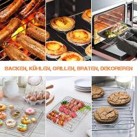 Plato De Horno Rectangular De Acero Inoxidable Con Repisa Desmontable Antiadherente Tamaño S/M/L/XL Para Pastelería Y Cocina - details 2