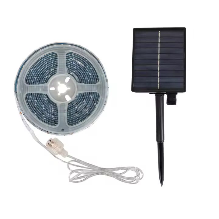Tira LED Exterior Solar 3.7V DC 30LED/m 5m IP65 Ancho 8mm Corte cada 3cm - 1