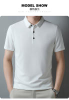 Camisa Polo Casual Para Hombres Manga Corta Color Sólido Moda Top Antipelusa De Algodón Estilo Versátil Para Primavera Y Verano - details 5