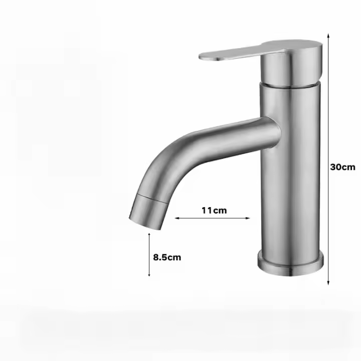 Grifo de Baño Clásico, Mezclador Monomando Lavabo, Grifo de Lavabo para Agua Fría y Caliente, Maple Inoxidable - 1