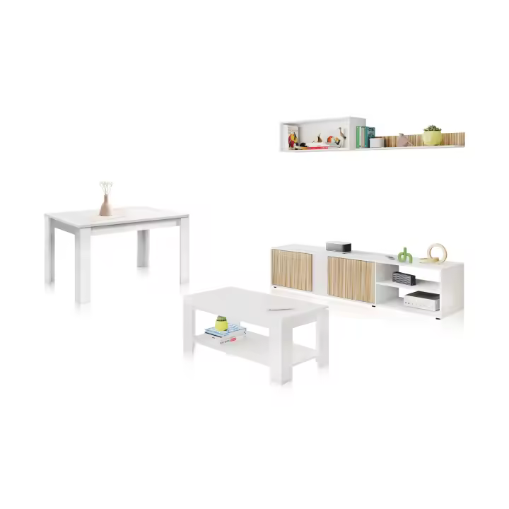 Habitdesign -Pack salón con mesa de centro y mesa de comedor Alix Max - 1