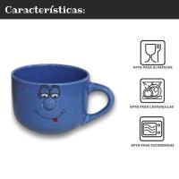 MundoTarros Set de 4 Tazas de Porcelana 420 ml - Diseño Divertido con Caritas en Colores Vibrantes - Ideales para Café, Té y Chocolate Caliente - Resistentes y Aptas para Microondas y Lavavajillas - details 1