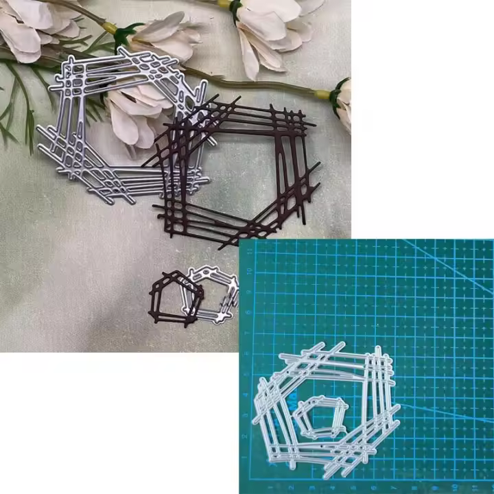 Molde De Corte En Metal Para Estampado De Marco Scrapbooking Decoración De Papel Herramienta De Artesanía Con Patrón Rectangular - 1
