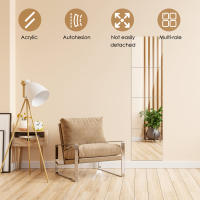 Juego De 4/8 Piezas De Espejos Acrílicos Adhesivos Self Adhesive 2mm Espesos Flexibles Y No Rompibles Paredes De Espejos Cuadradas - details 1
