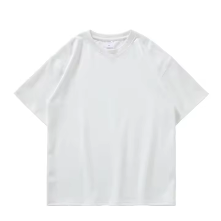 Camiseta De Algodón Puro Blanco GSM 500/300g De Gran Resistencia Cuello Redondo Manga Corta Tees De Tres Agujas Para Hombre - 1