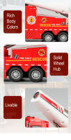 Camión De Bomberos Eléctrico a Escala 1/32 Con Función Retroceso Puertas Abiertas Luz Y Sonido Vehículo De Juguete Para Niños - details 6