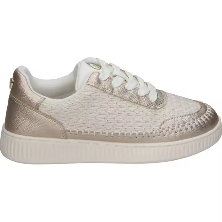 CHK10 | Zapatillas CHIKA10 Mounty 01 para Niña – Zapatilla con Plataforma en Color Dorado con Detalles de Esparto – Sneakers con Cordones – Plataforma Baja y Cómoda – Versátiles y Combinables – Moda - Estilosas - 1