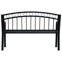 vidaXL Banco de jardín acero negro 125 cm - details 3