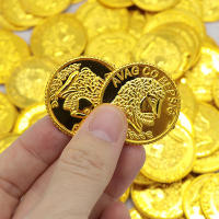 100pcs Fichas De Poker De Casino Doradas Plásticas Juego De Tesoro Español Monedas De Juego No Moneda Real Originales De China - details 3