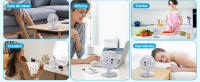 Ventilador de Mesa Portátil,  6 Pulgadas, 5 Aspas, 2 Velocidades, Sin Batería, Blanco - details 6