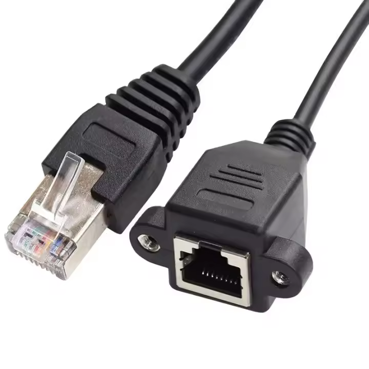 Cable De Extensión Ethernet RJ45 8P8C FTP STP UTP Cat 5e Macho a Hembra Para Red LAN Con Agujeros Para Montaje En Panel 30cm 60cm 1m 1FT 2FT 5FT - 1
