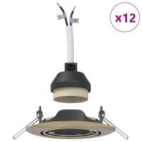 vidaXL Lámparas Set de 12 Latón Metal 9 cm Luces de Techo Empotradas - details 2