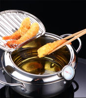 Olla De Freír Profunda Japonesa Con Termómetro Y Tapa Acero Inoxidable 304 Para Cocina Tempura Tamaño 20-24 Cm - details 5