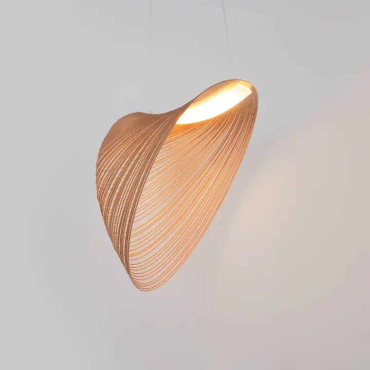 ALPINALUZ Lampára colgante de diseño en madera "Ilya" - 24W - ø 60cm -2700k - 1