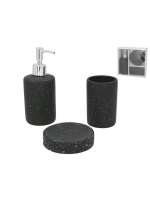 BLOOM STORE-Juegos de Accesorios de baño 3Piezas Negro con Dispensador de jabón, Vaso baño y Bandeja - details 1