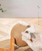 Juguete Para Gatos 2 En 1 Mordedor De Pata Y Tablero De Rasguño De Madera Con Peluche Y Sisal Arco Vertical Interactivo Para Gatos - details 9