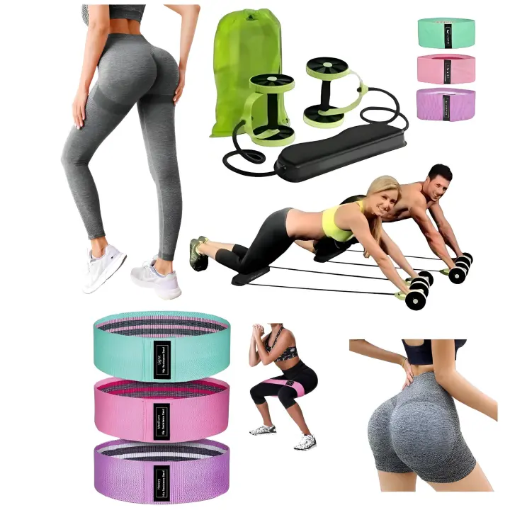 Kit Fitness - Bandas de Resistencias - Mancuernas Estirables - Ropa Deportiva Talla Unica - Karawan. - 1