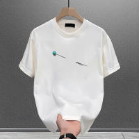 Camiseta De Manga Corta Para Hombre 100% Algodón Versátil Tendencia Verano 2025 High Street Americana Suelta Top Ins - details 0