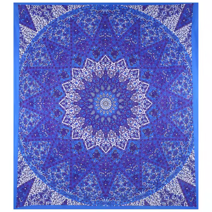 Printex-Tapiz with Estilo de Mandala Indio-220x240 cm- Pareo Manta Picnic,Yoga, Antiarena, Multiusos, Decoracion Cocina, Toalla de Playa - 1