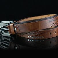 Cinturón De Cuero Genuino Para Hombres De Calidad Superior Con Hebilla Clásica Negocios Cowboy Vintage Ancho 3.7 Cm - details 4