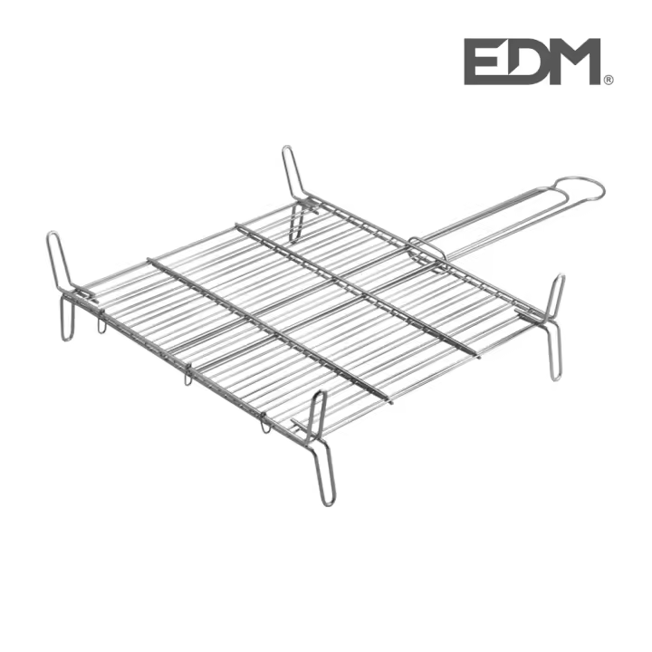 Edm Parrilla Doble 35x35cm Barbacoa y Parrillas Gourmet Kitchen Acabado Cincado Normativa CE1935/2004 - 1