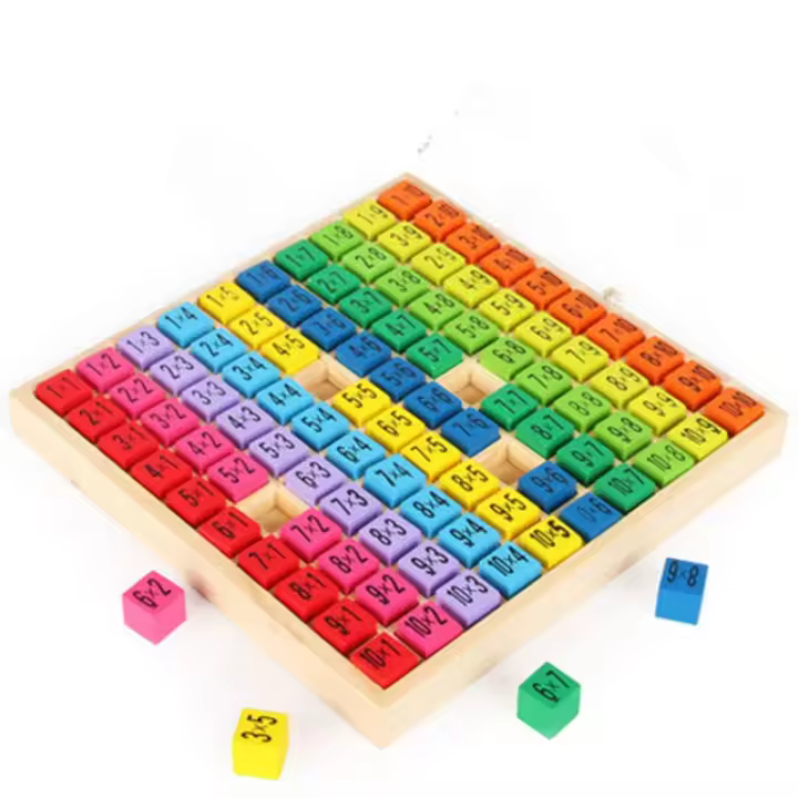 Juguete Educativo De Tabla De Multiplicación En Madera Para Niños Montessori Tablero De Matemáticas De Fase Temprana 99 - 1