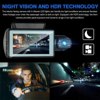 Cámara De Grabación Para Coche USB 2.0 DVR Dash Recorder HD 1080P Dual Camera Con G-Sensor Pantalla Táctil De 3 Pulgadas - details 5