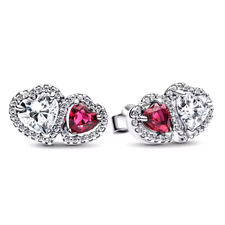 Pandora 293633C01 Pendientes de Halo Hearts Plata de ley 3.7*8*13.4 mm - 1