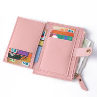 Cartera De Cuero Moda Para Mujer Mini Monedero Con Bolsillo Para Tarjetas Cierre De Cremallera Estilo Casual Colorido - details 2