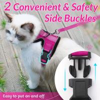 ATUBAN Juego De Correa Y Arnes Para Gato Estilo Elegante Y Antirrueda Ajustable Transpirable Con Encaje Reflectante Para Mascotas - details 5