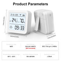 Sensor De Temperatura Y Humedad Inteligente WIFI Tuya Con Luz Trasera Soporte Alexa Google Assistant Para Vida Smart Life - details 13
