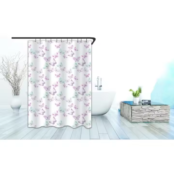 Cortina de ducha de material PEVA con dibujos variable, 1 panel.tela impermeable, 180x180cm,cortina de partición gruesa a prueba de moho, cortina decorativa de baño, 1 paquete - 1