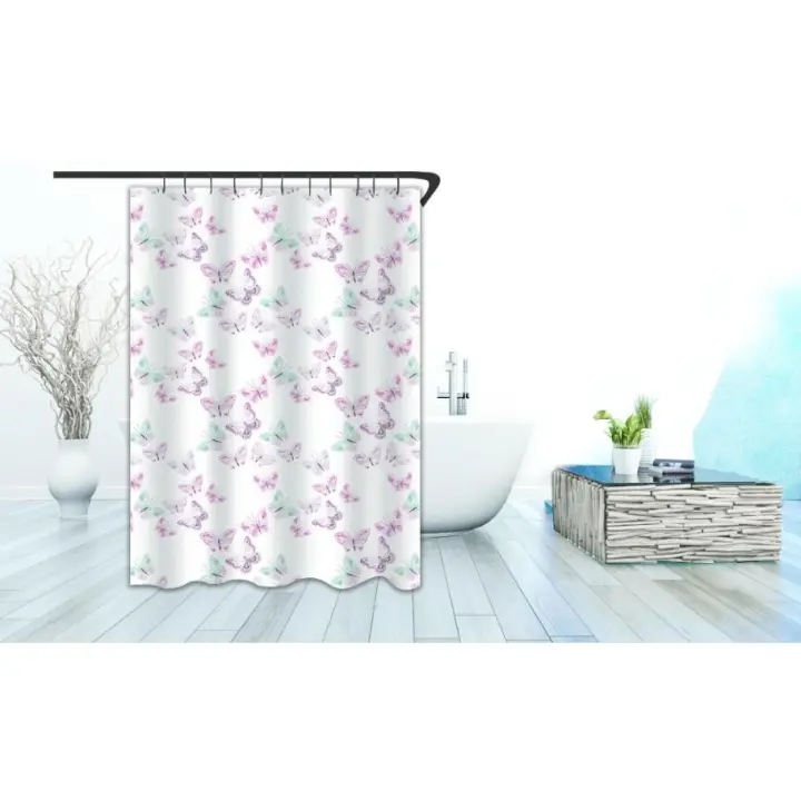 Cortina de ducha de material PEVA con dibujos variable, 1 panel.tela impermeable, 180x180cm,cortina de partición gruesa a prueba de moho, cortina decorativa de baño, 1 paquete - 1