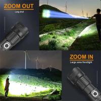 Linterna Táctica Recargable Super Potente LED XHP120 Con Batería 18650 Integrada Lámpara De Camping Luz Torcha De Alta Potencia - details 2
