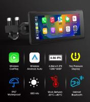 Monitor Portátil Para Motocicleta 7 Pulgadas Con DVR Navegación GPS Wireless CarPlay Android Auto Airplay Pantalla Moto Carplay IPX 7 Resistente Al Agua - details 2
