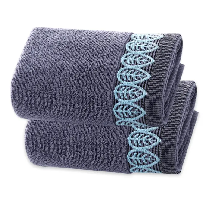 Verde - Toalla de Mano de Algodón y Absorbente en 3 Colores - Pack de 2 - 1
