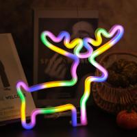 2pcs Luces Neón Navidad Árbol Y Ciervo Decoración LED Para Fiesta Navidad Dormitorio Sala Comedor Regalos De Vacaciones - details 5